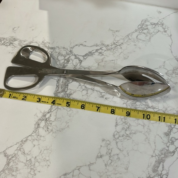 Gourmet Standard Silver Salad Server Tongs - Picture 4 of 5